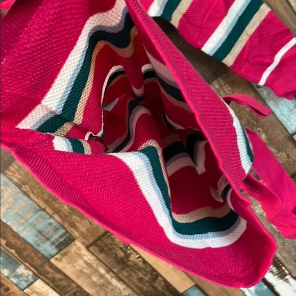 Striped Pink Wrap Sweater belted dress - Picture 9 of 13